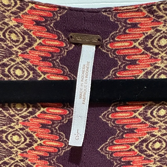 Free People Free People Catch Me If You Can Multicolor V-Neck Blouse - Picture 4 of 5